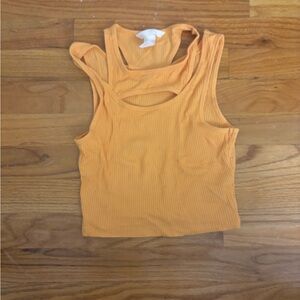 H&M Orange Sleeveless Crop Tank Top